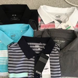 Lot of 5 new golf/polo shirts